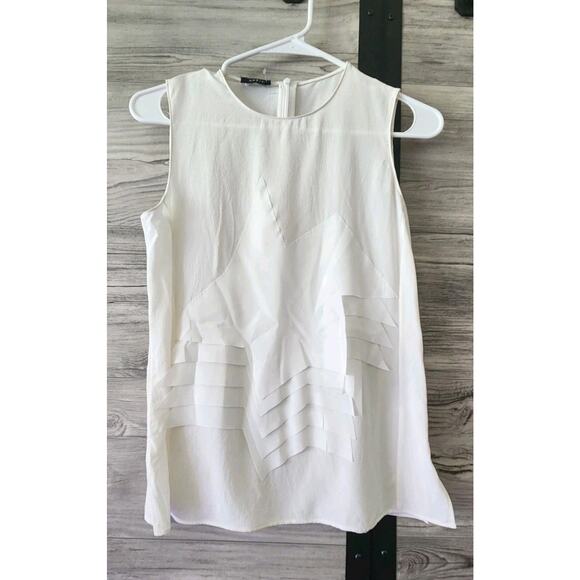 Akris Top Women's Size 4 Ivory Sleeveless Silk Designer Luxury PRISTINE - Picture 2 of 6